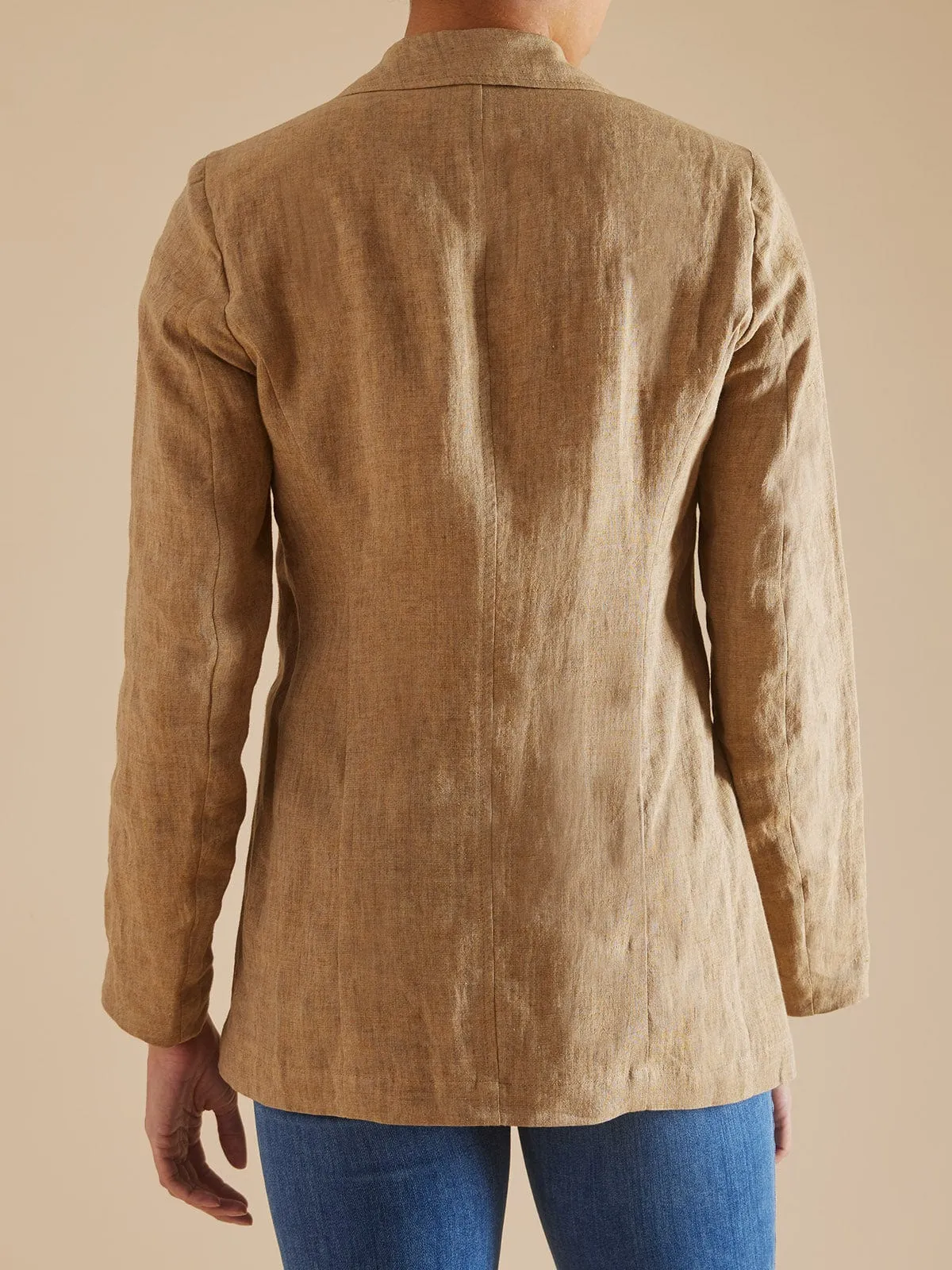 Verno Linen Jacket - Beige sold by iris product image thumbnail 4