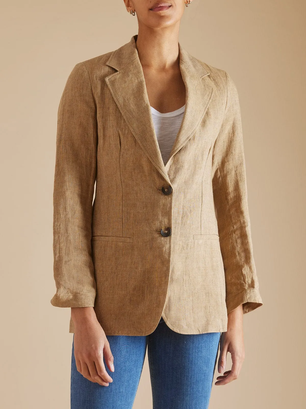 Verno Linen Jacket - Beige sold by iris product image thumbnail 2