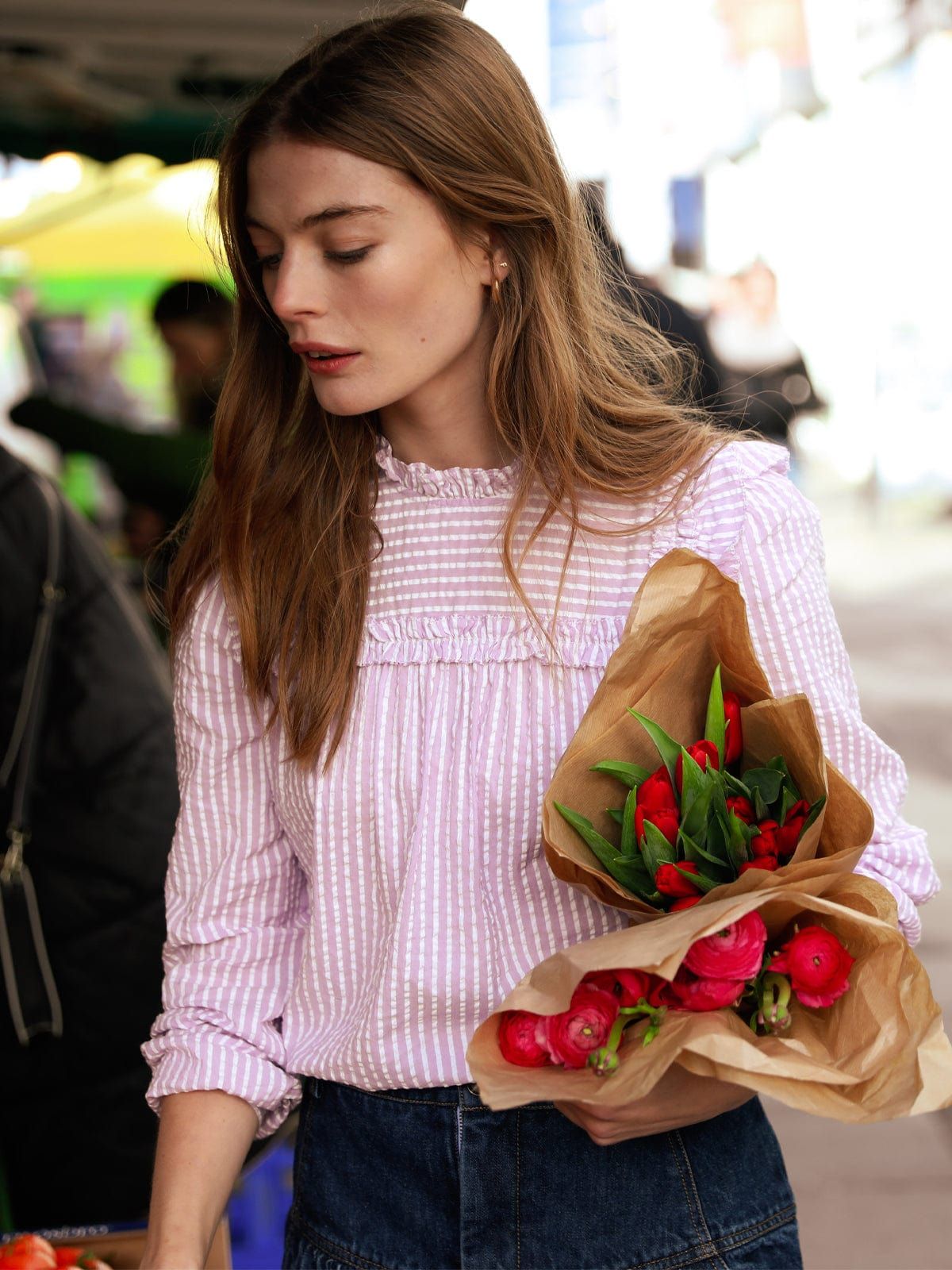 Oriel Striped Cotton Seersucker Blouse sold by iris