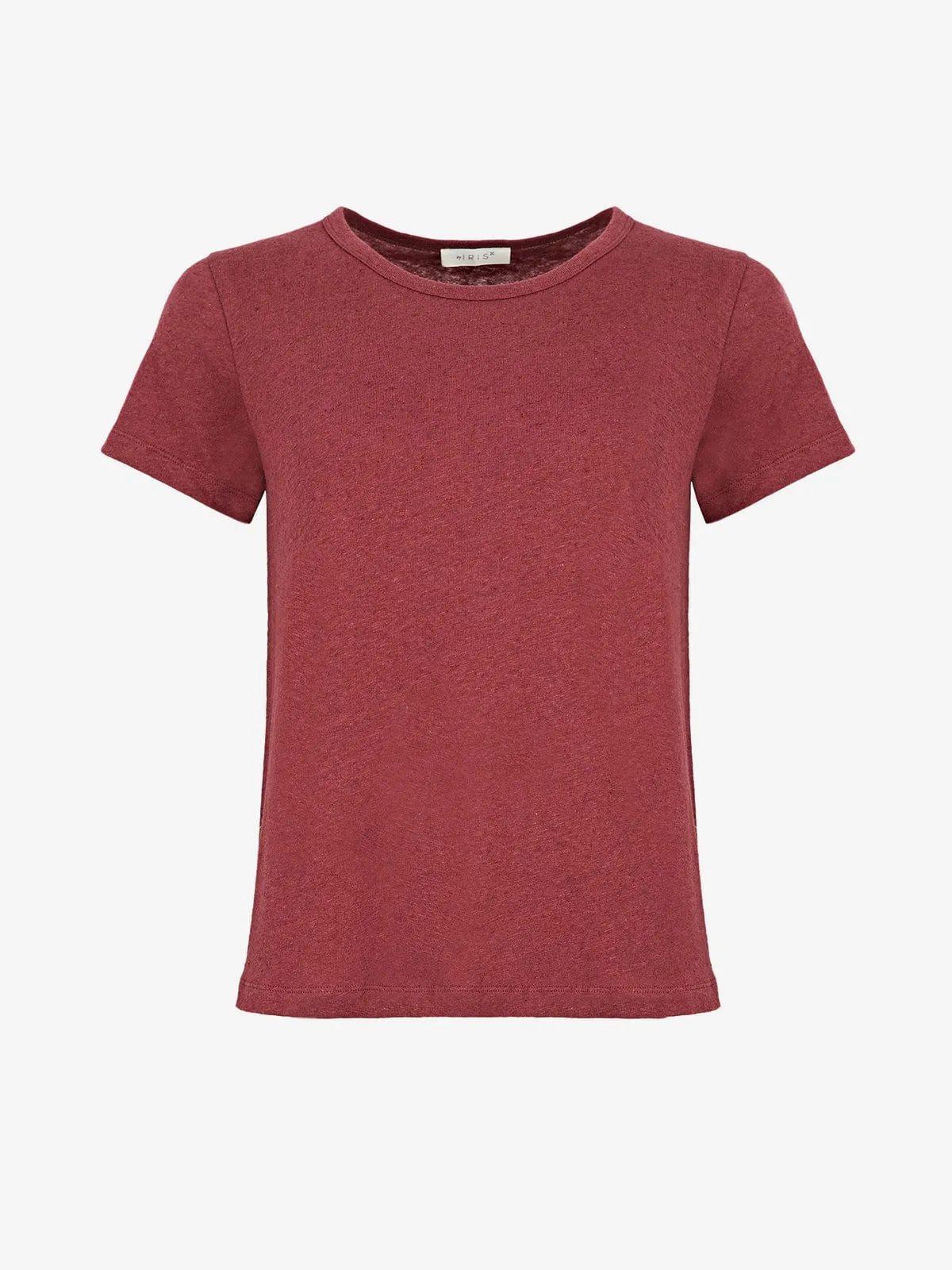 Claire Crew neck T-Shirt Burgundy sold by iris