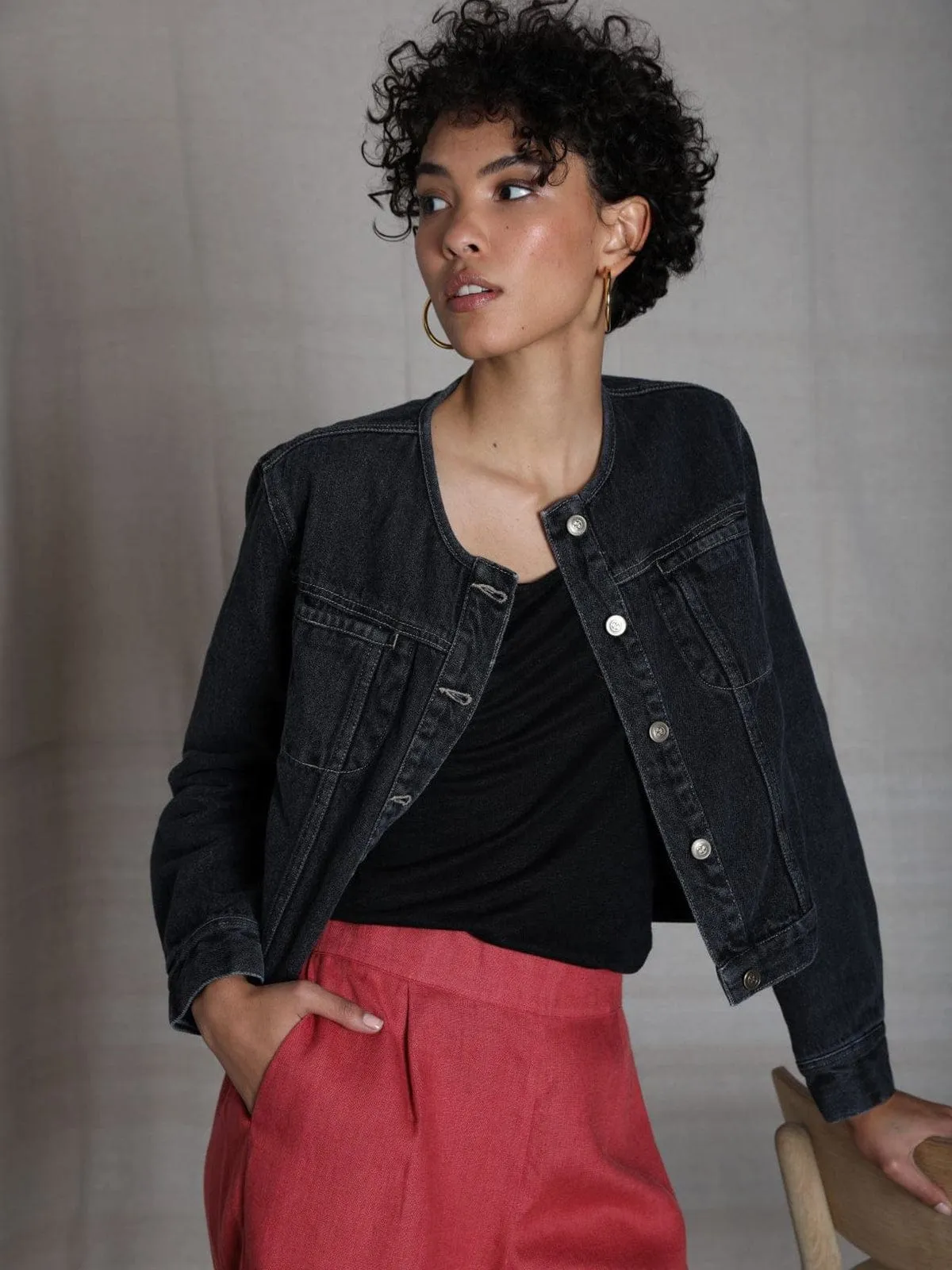 Tatum Black Denim Jacket sold by iris product image thumbnail 3
