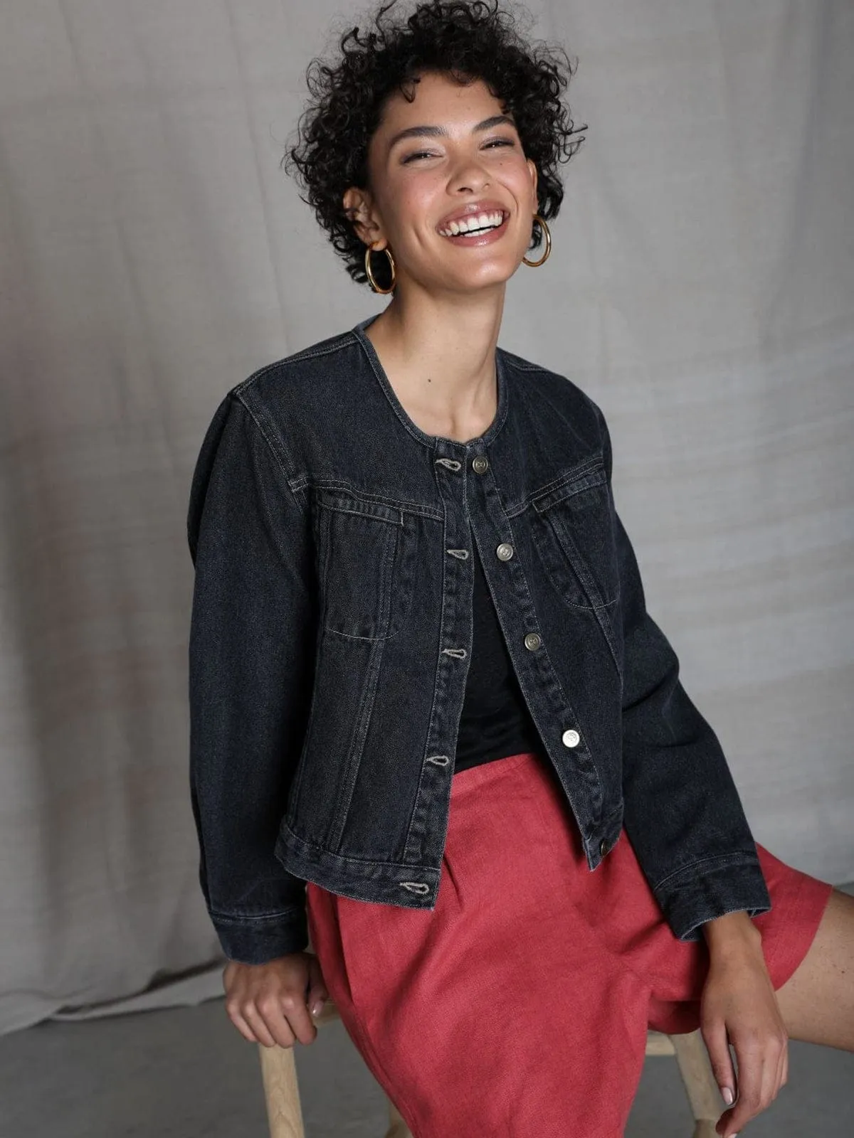 Tatum Black Denim Jacket sold by iris product image thumbnail 4