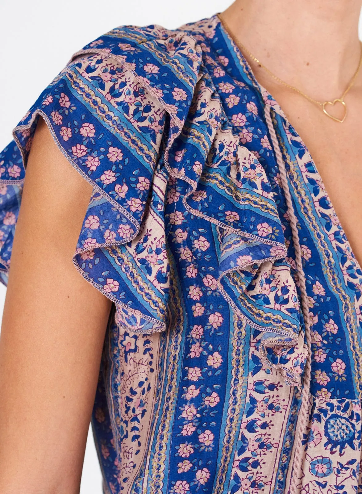 Cass Print Top - Blue sold by iris product image thumbnail 4