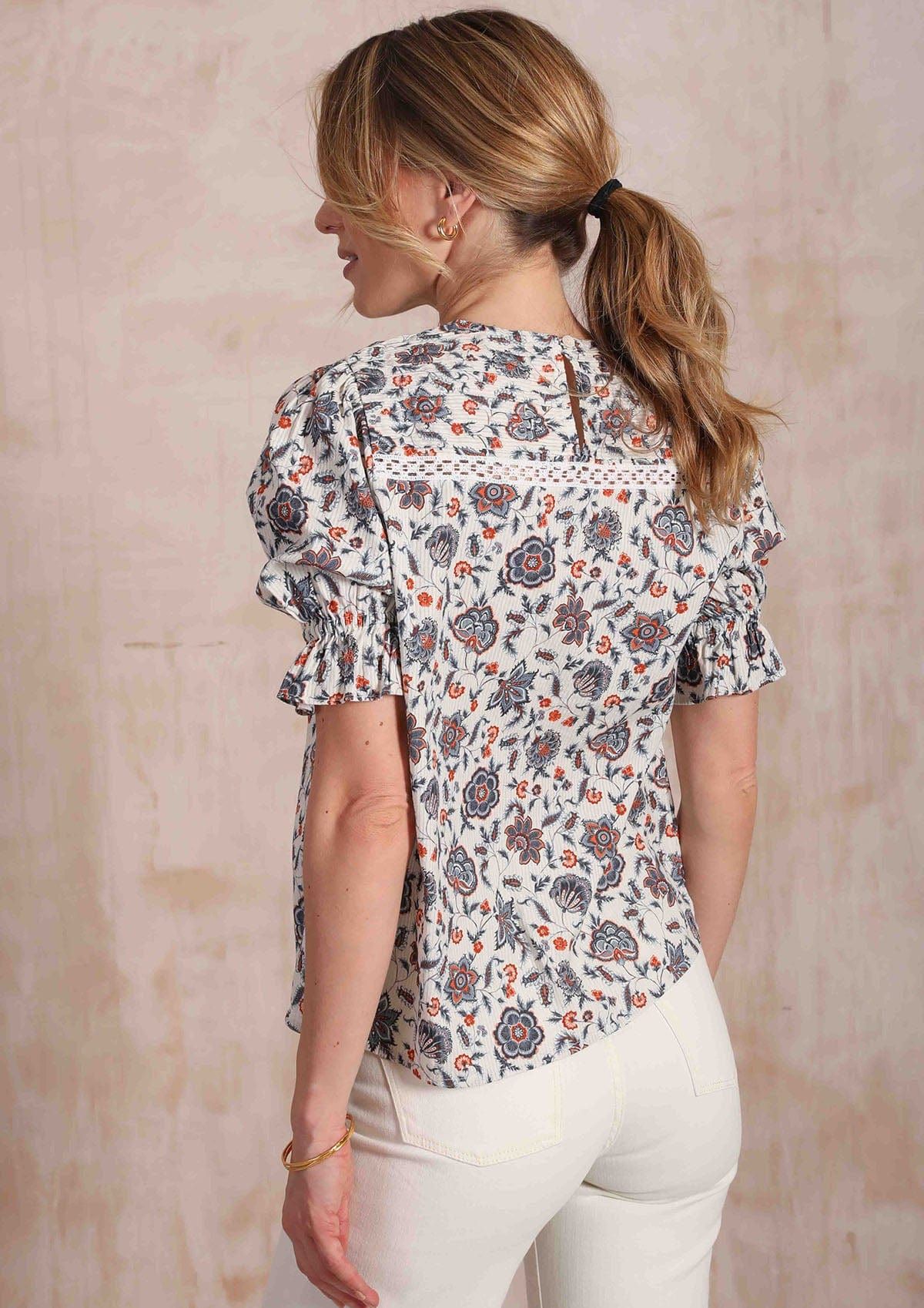 Ida Floral-Print Puff-Sleeve Cotton Top sold by iris product image thumbnail 4