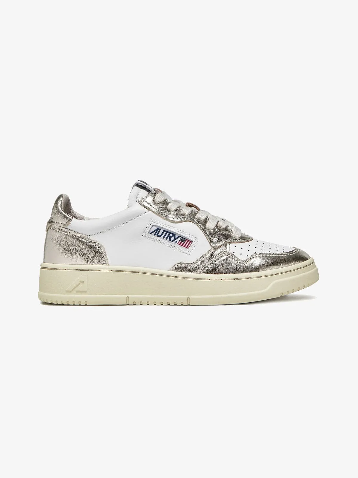Medalist Low Top Metallic Trim Leather Sneaker sold by iris