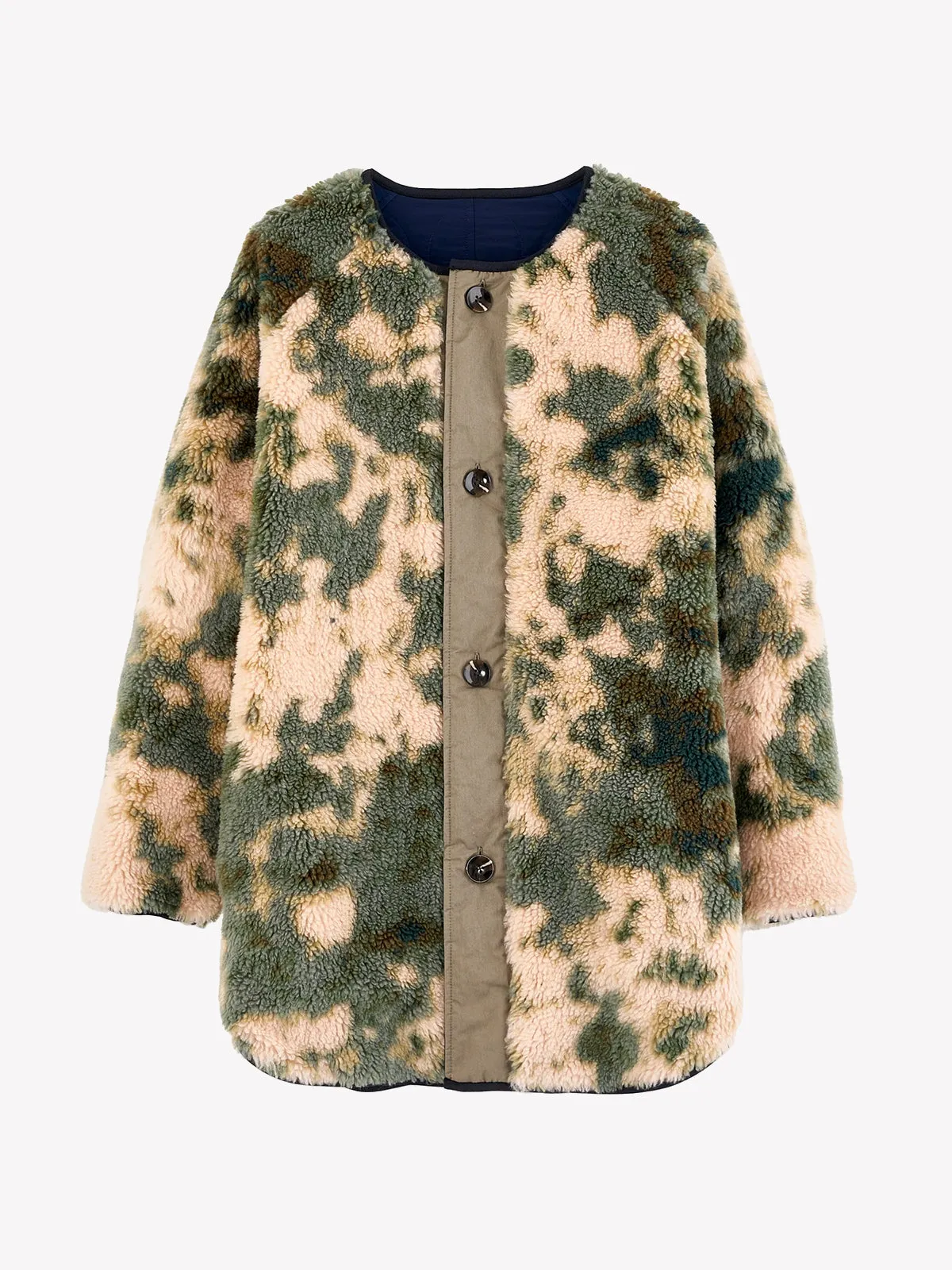 Hamon Reverse Jacket – Navy and Cream sold by iris