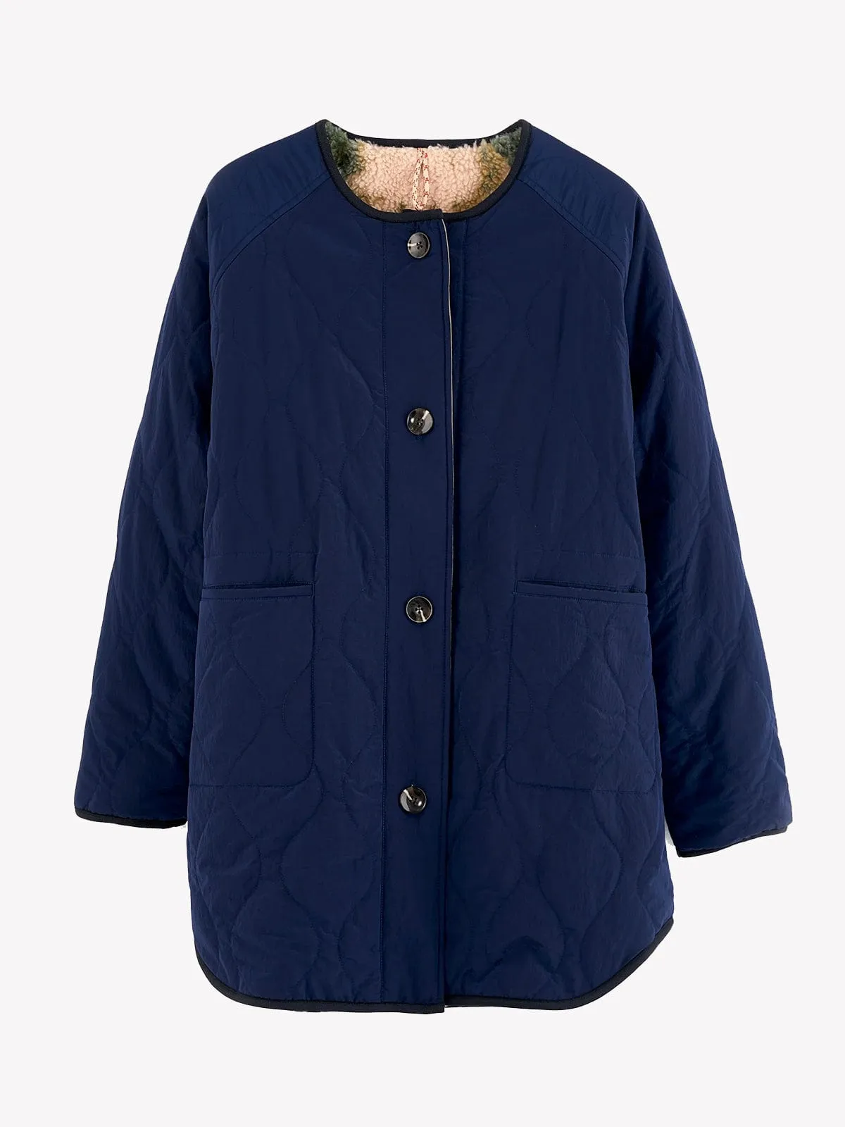 Hamon Reverse Jacket – Navy and Cream sold by iris product image thumbnail 2
