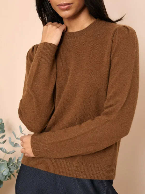 Della Puff Sleeve Jumper – Chestnut made by iris
