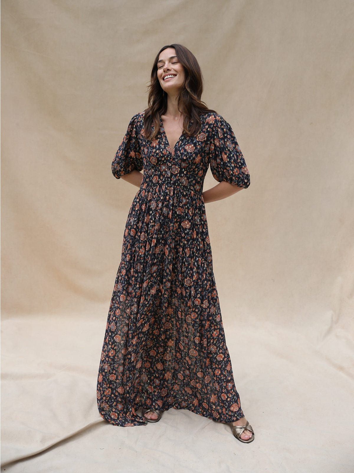 Erena Lurex Maxi Dress sold by iris