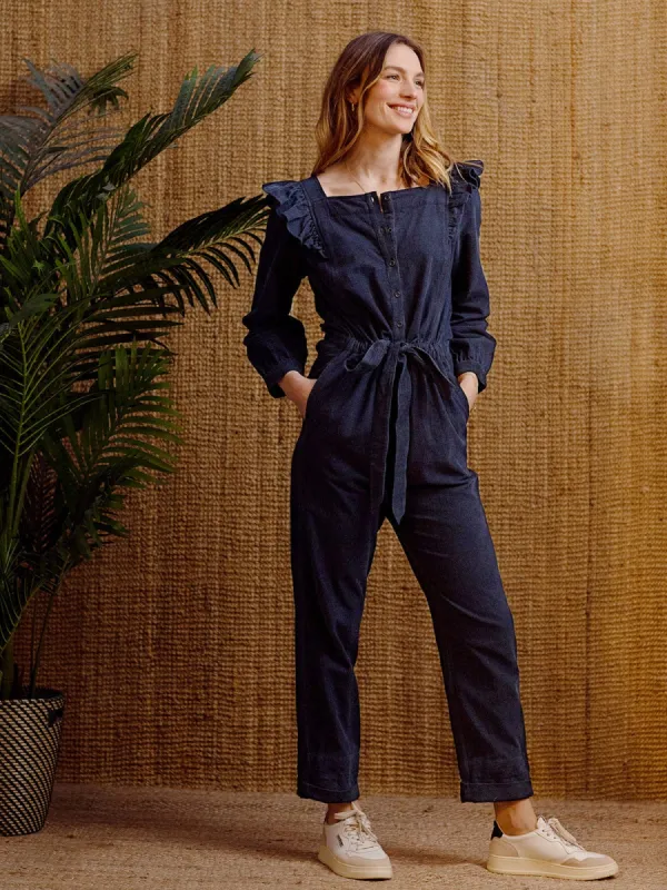Sasha Cord Jumpsuit- Navy sold by iris