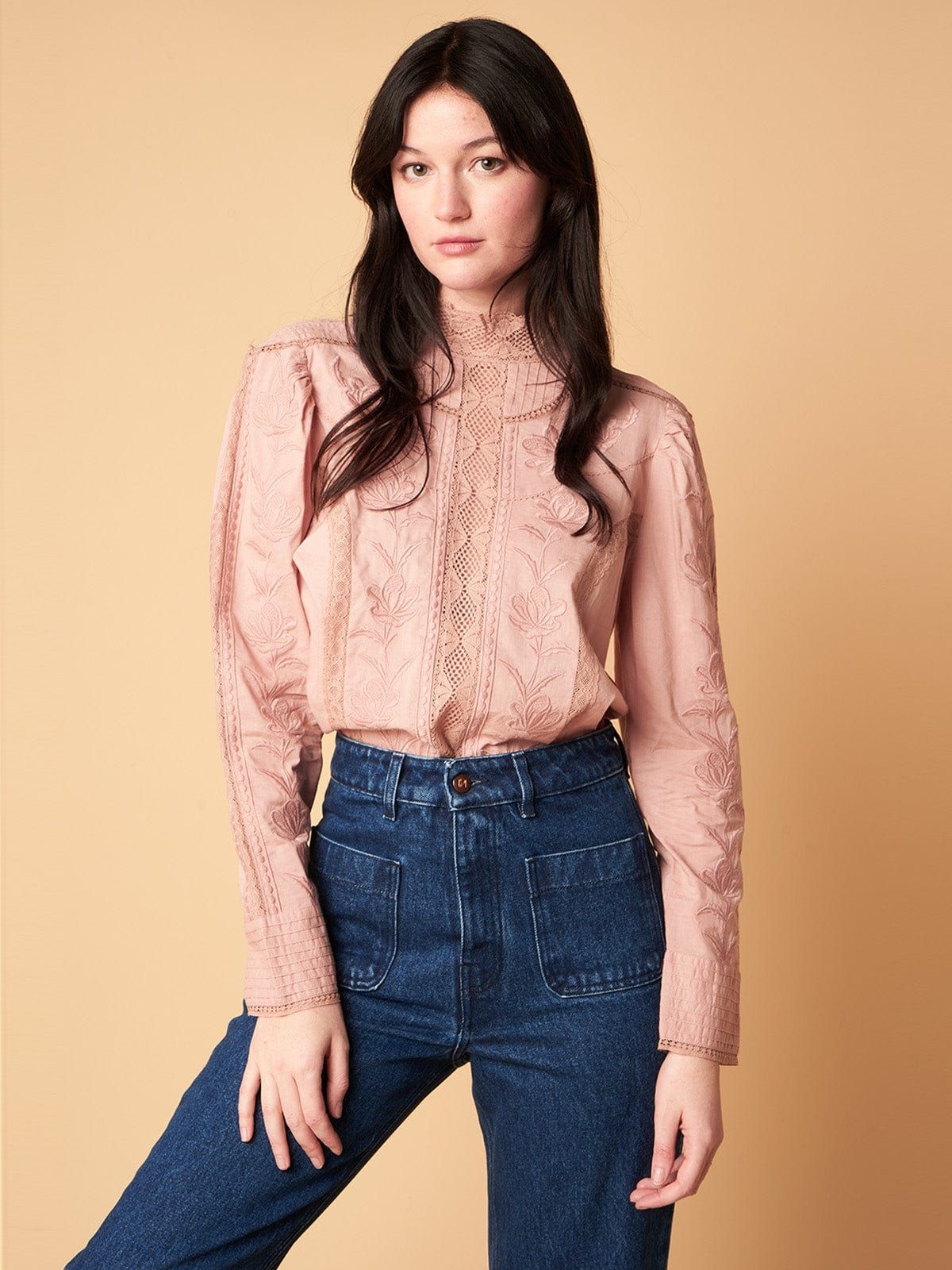 Tessy Embroidered Blouse - Blush sold by iris product image thumbnail 2