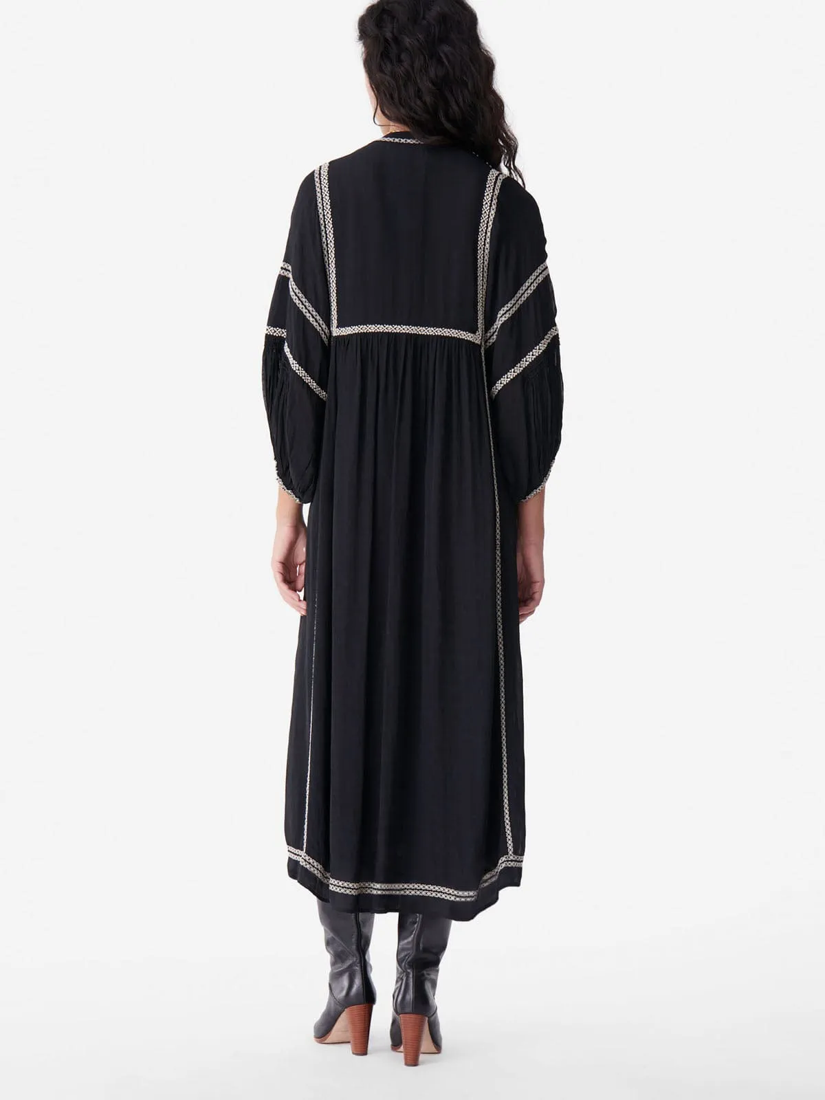 Veronica Embroidered Dress – Black sold by iris product image thumbnail 3