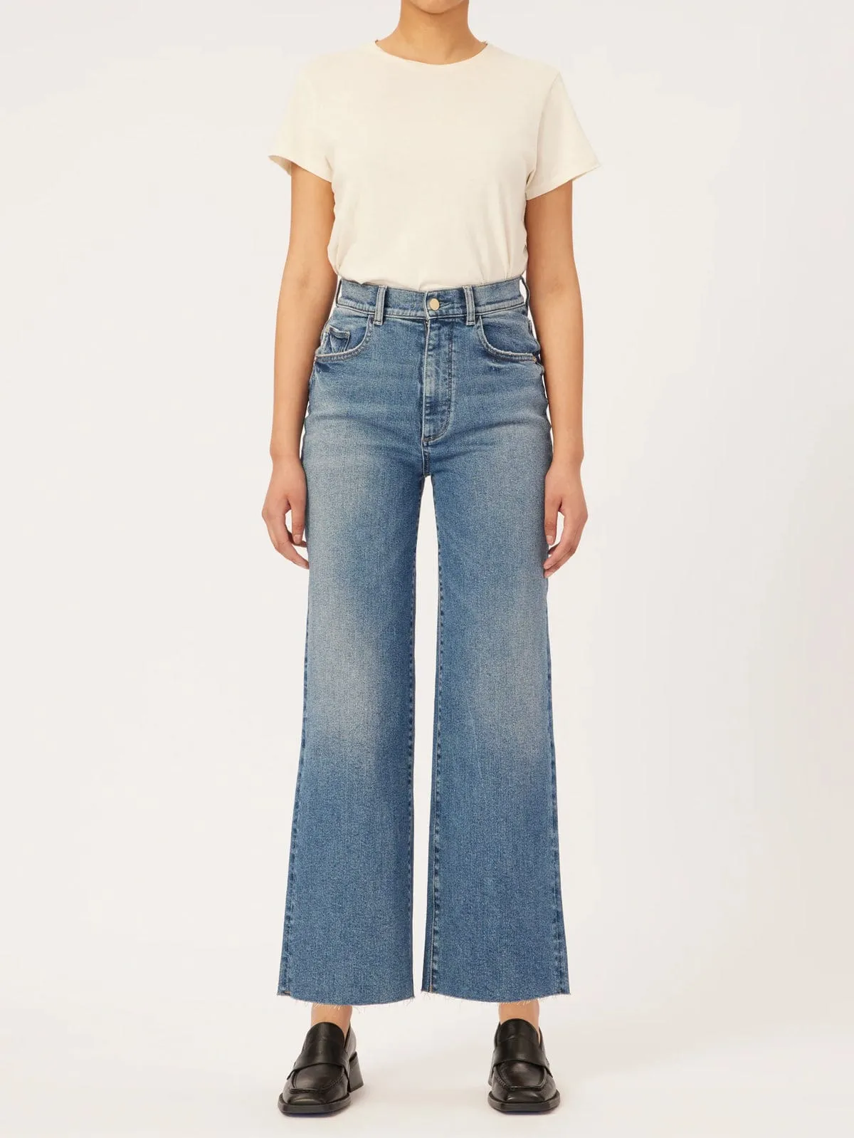 Hepburn Crop Wide Leg Jean - Denim sold by iris