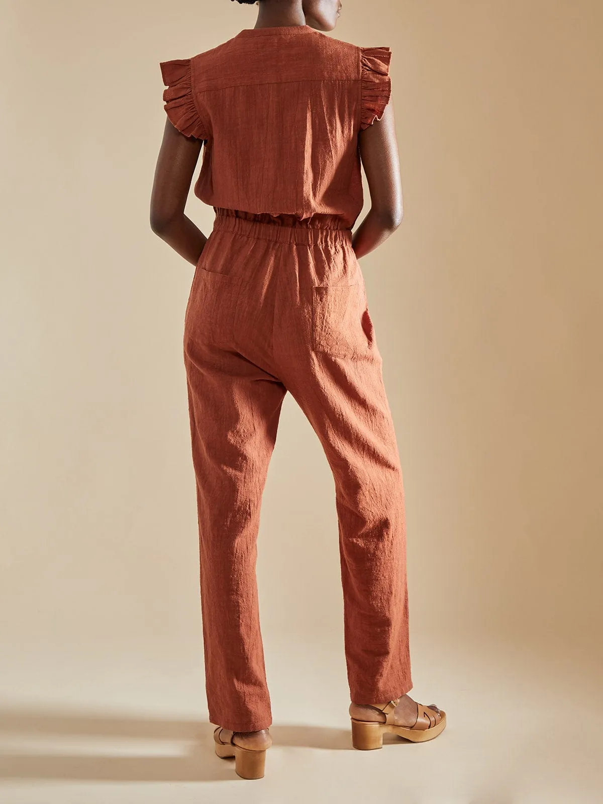 Rylee Cotton Jumpsuit – Cinnamon sold by iris product image thumbnail 5