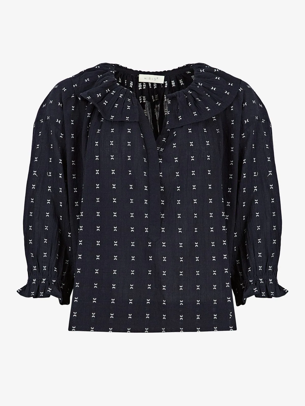 Liberty Ruffle Collar Blouse Navy sold by iris product image thumbnail 5