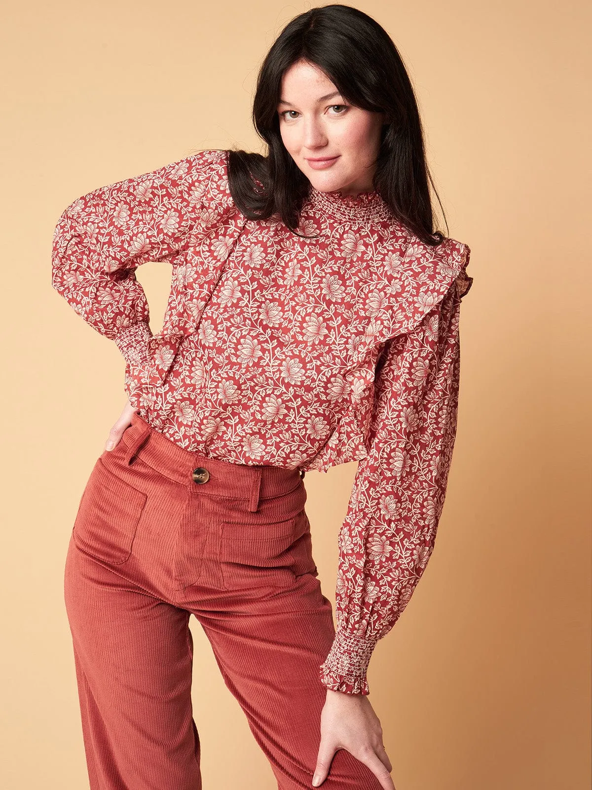 Thelma Frill Blouse - Red sold by iris product image thumbnail 2