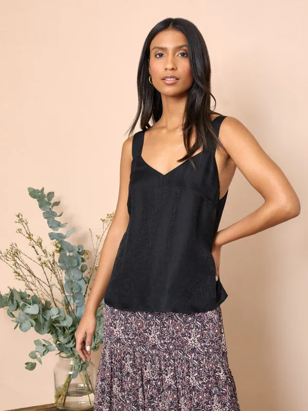 Opal Silk Cami- Black made by iris