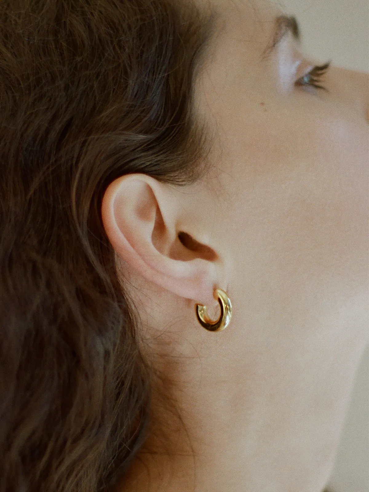 Mini Chunky Hoops - Gold sold by iris product image thumbnail 2