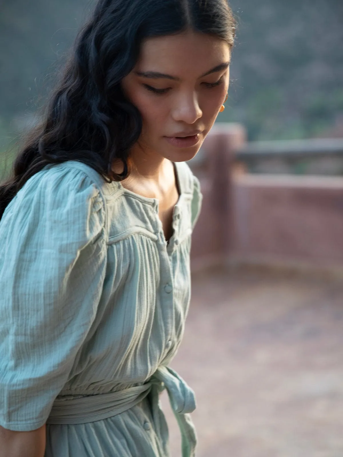 Noelle Cotton Gauze Dress - Mint sold by iris product image thumbnail 3