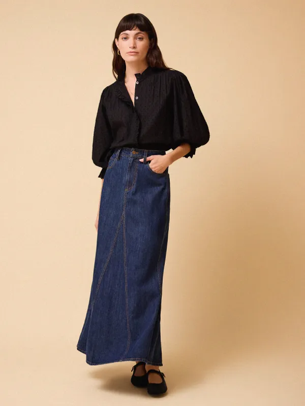 Annie Denim Maxi Skirt - Blue sold by iris
