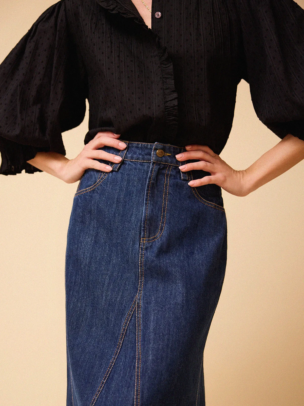 Annie Denim Maxi Skirt - Blue sold by iris product image thumbnail 4