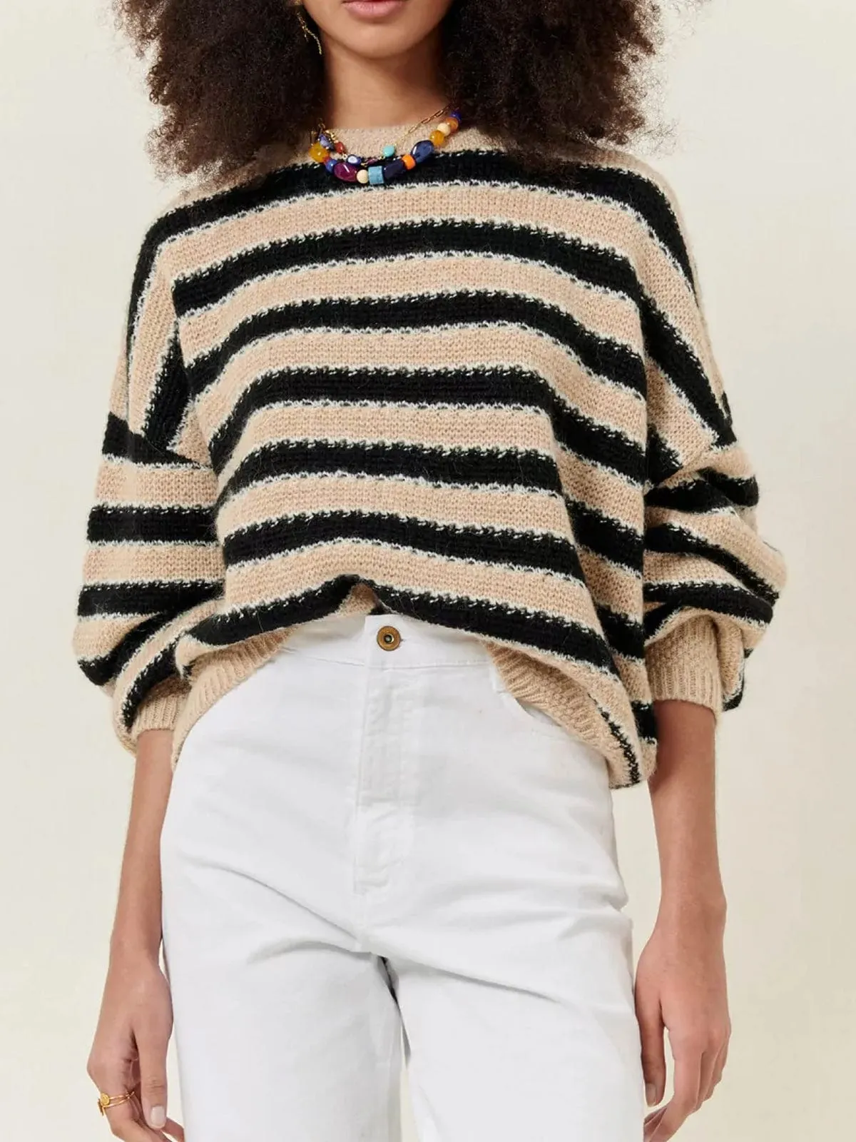 Ness Stripe Knit- Camel sold by iris product image thumbnail 2