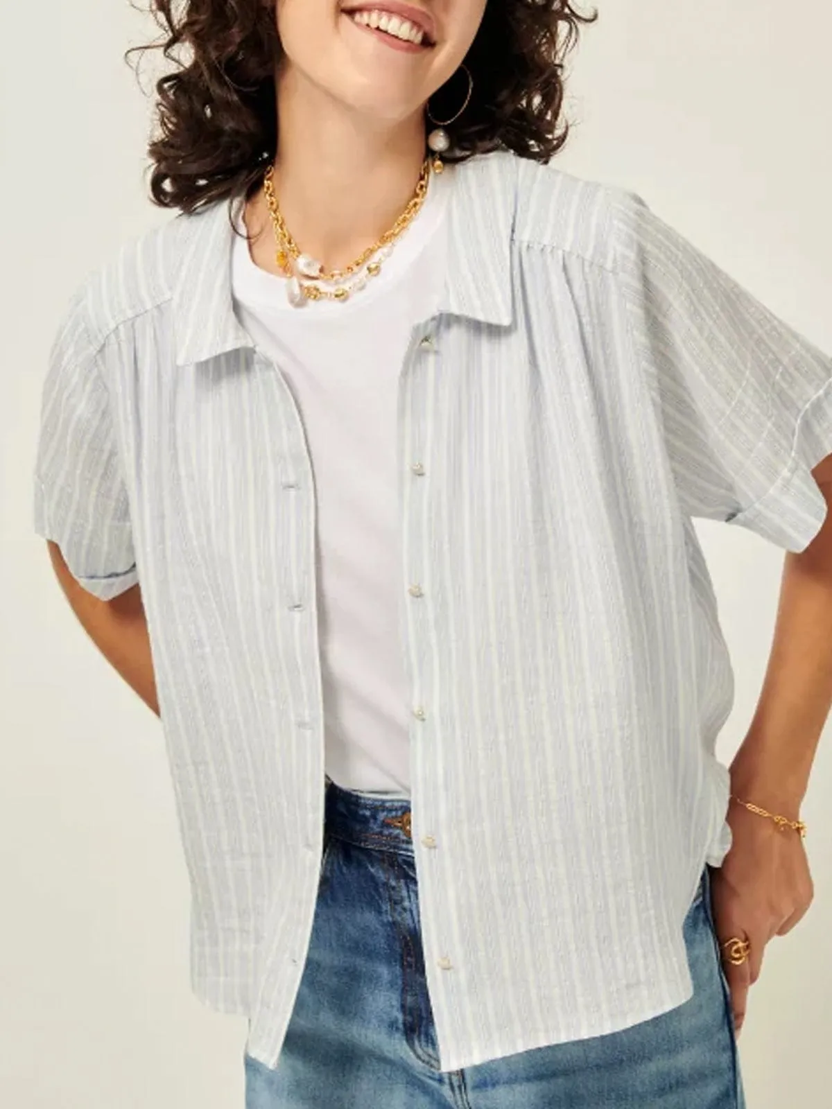 Donapinta Blouse- Stripe sold by iris product image thumbnail 3