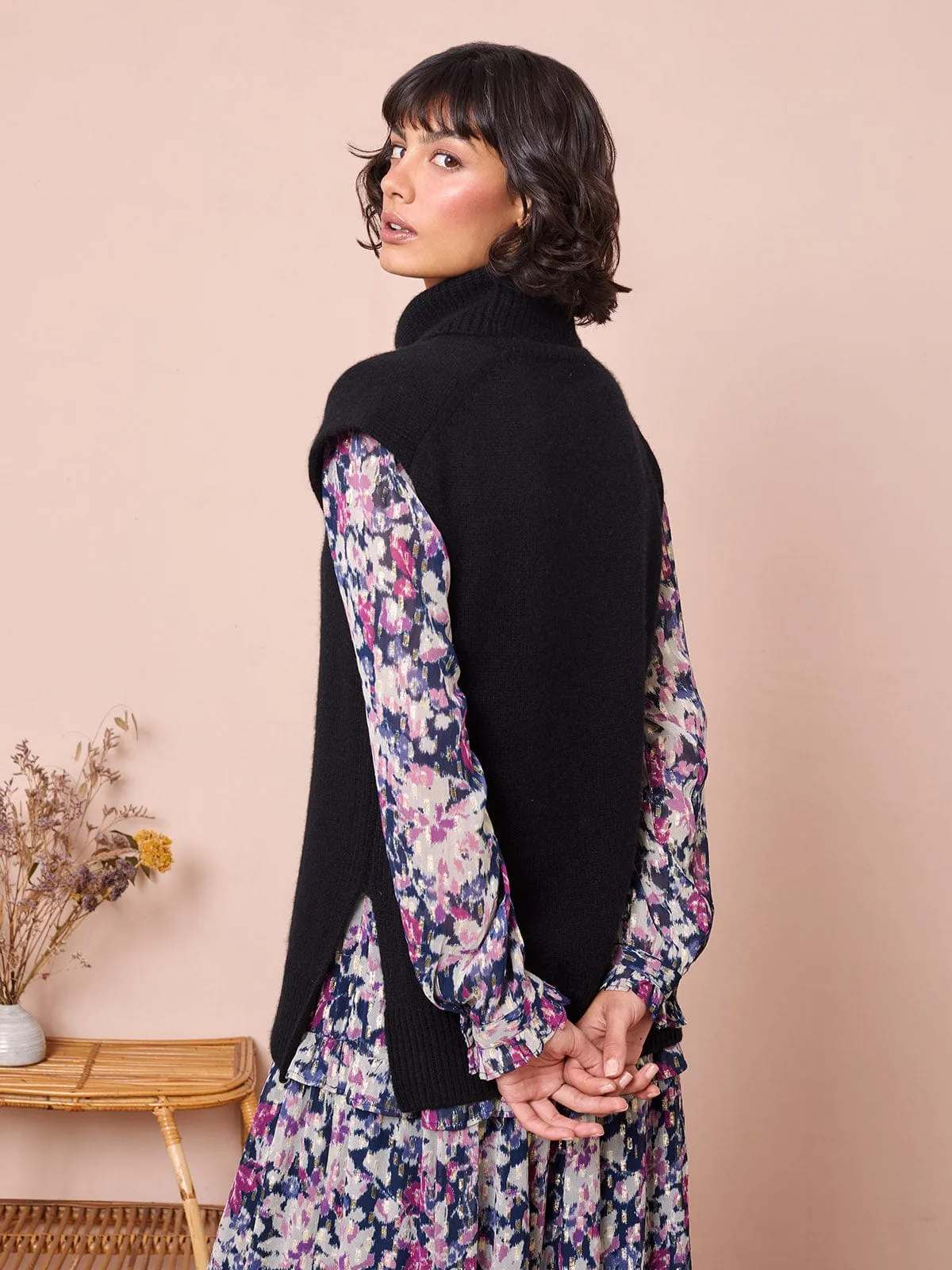 Ulla Roll Neck Vest- Black sold by iris product image thumbnail 2