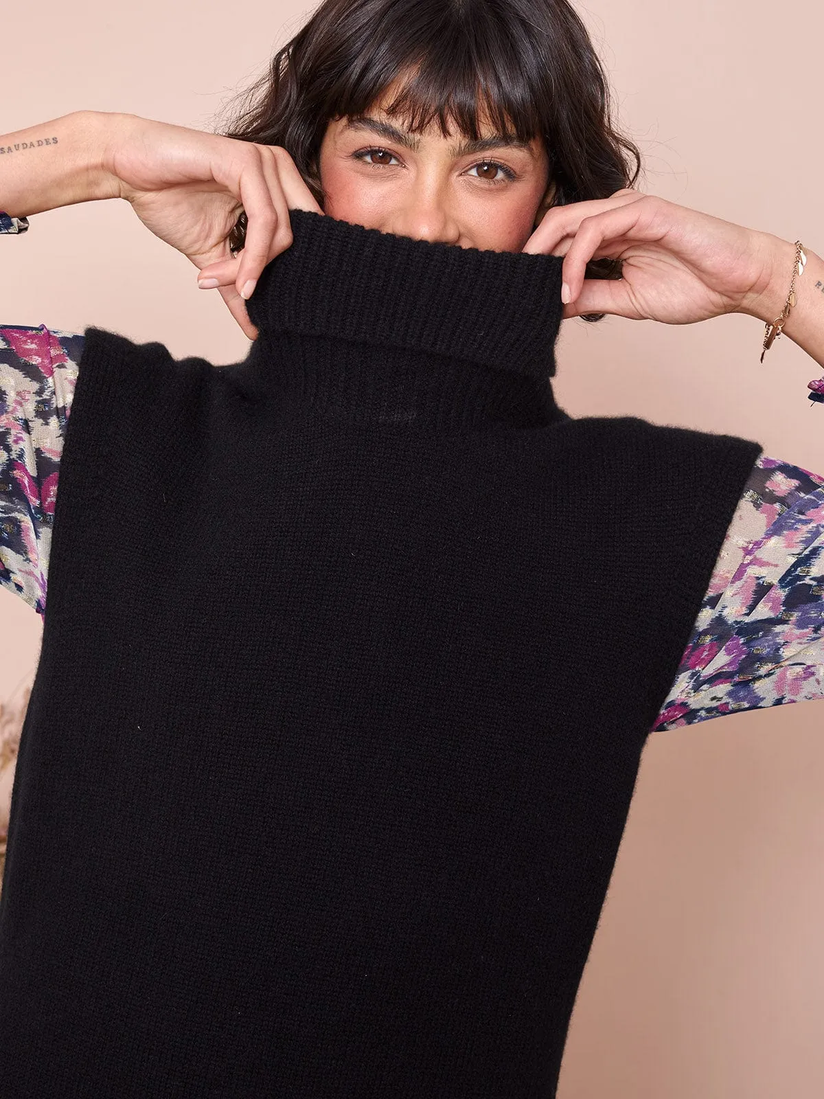 Ulla Roll Neck Vest- Black sold by iris product image thumbnail 3