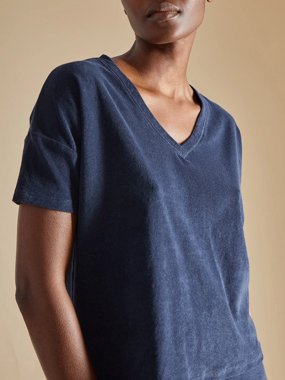 Terry Towelling Top - Navy sold by iris product image thumbnail 3