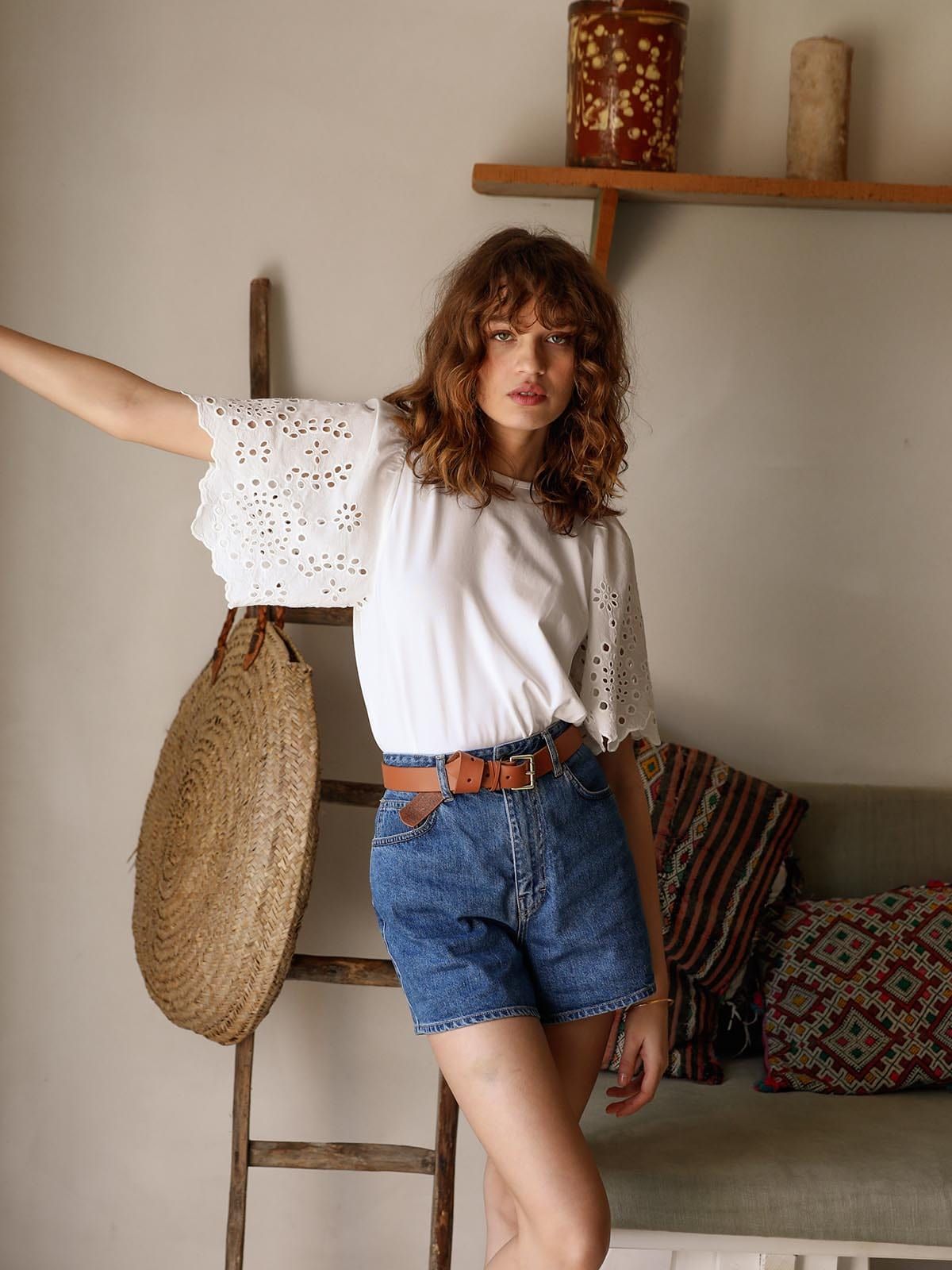 Ella Broderie Jersey Top sold by iris product image thumbnail 2