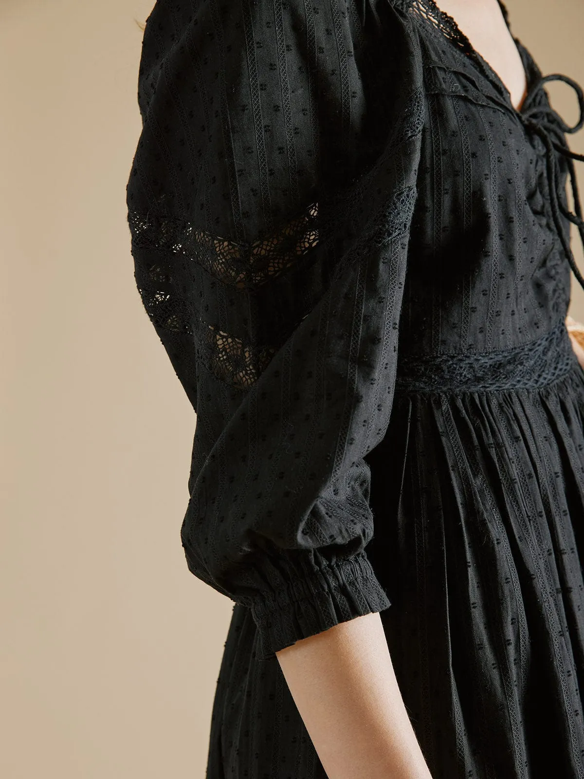 Georgina Tie Front Dress – Black sold by iris product image thumbnail 4