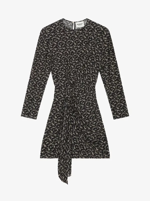Dulce Printed Dress – Black made by iris