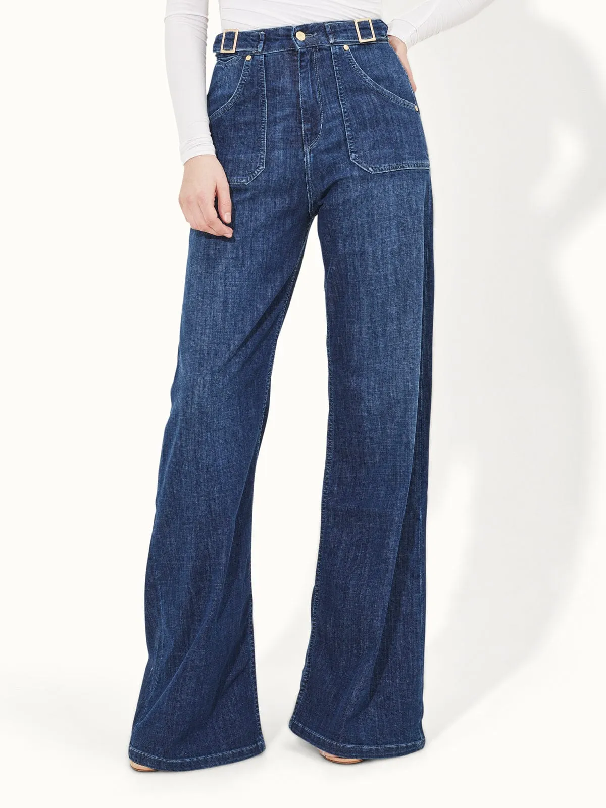 Minnie Wide Leg - Mid Wash sold by iris product image thumbnail 2