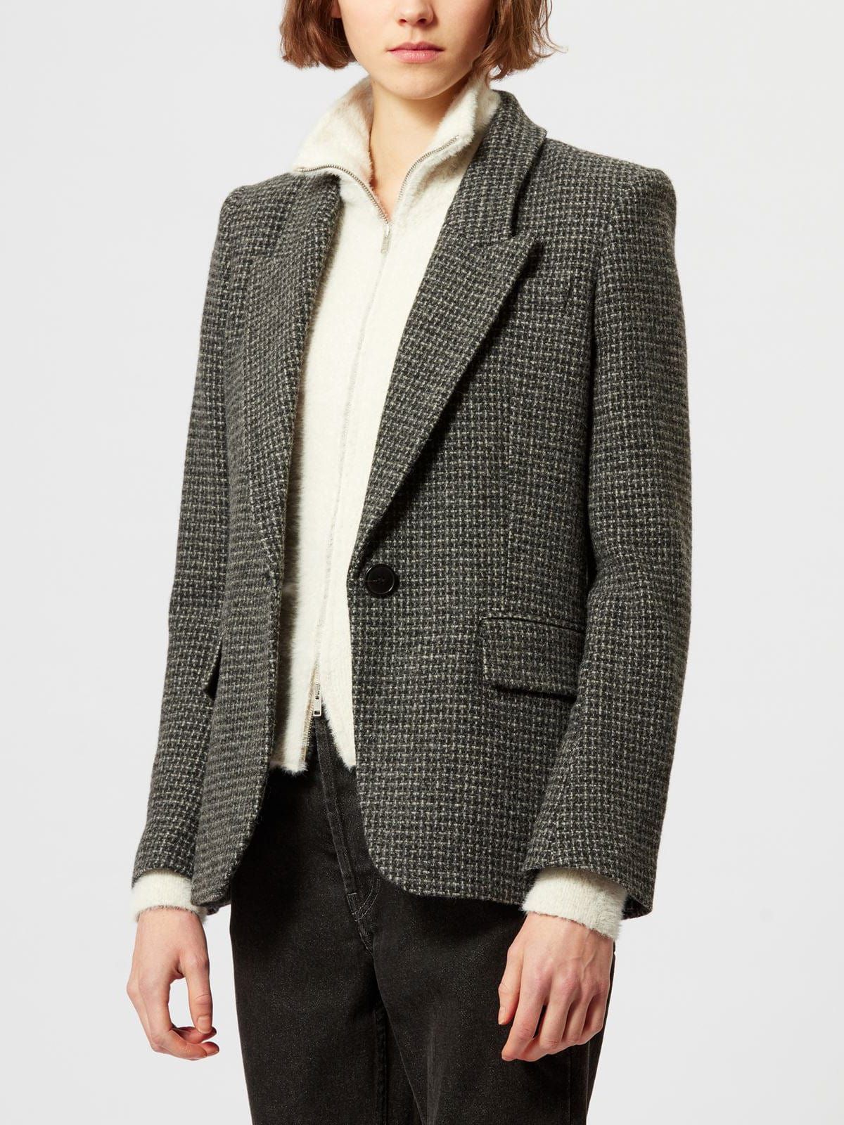Kerstin Check Jacket - Grey sold by iris product image thumbnail 2