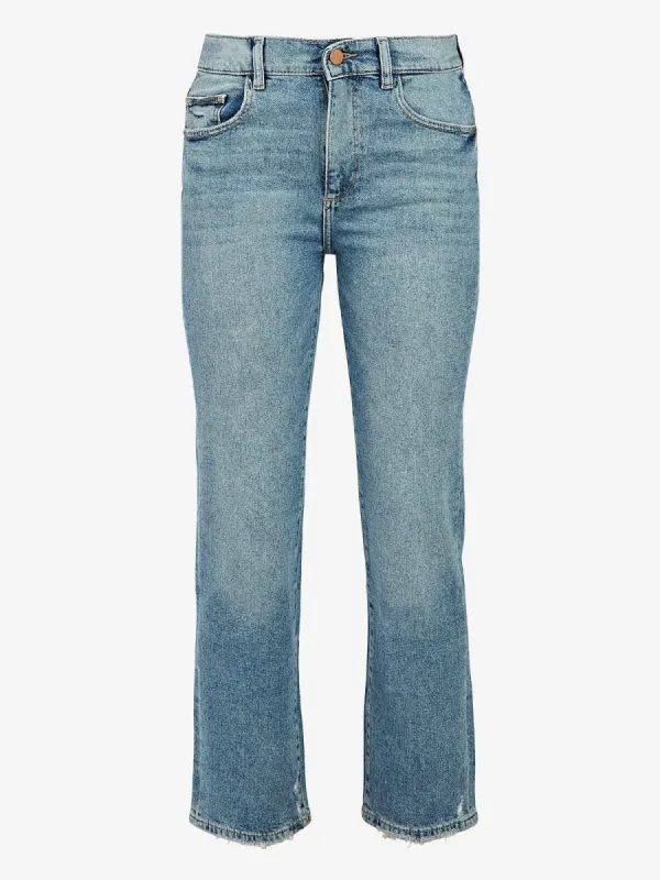 Patti Straight High-Rise Light Ankle Jeans sold by iris