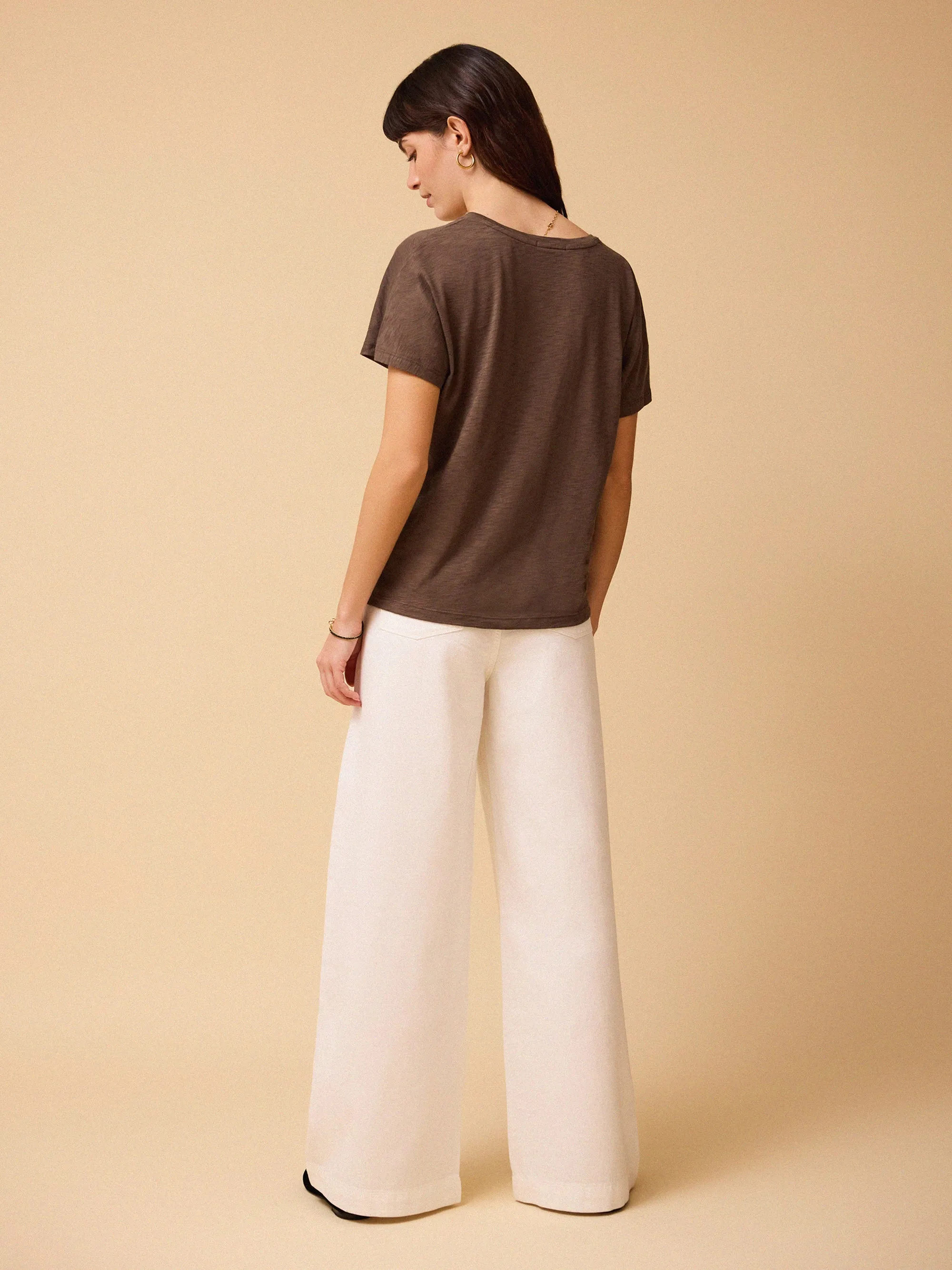 Esmee Pima Cotton V Neck - Mocha sold by iris product image thumbnail 4