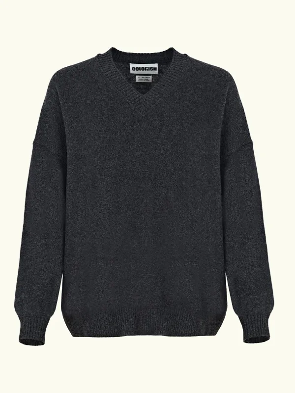 Coachella Long V Jumper – Charcoal made by iris