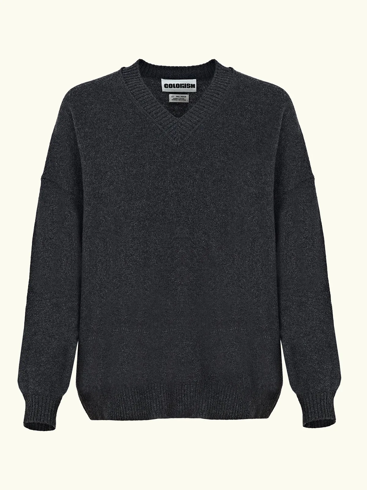 Coachella Long V Jumper – Charcoal sold by iris