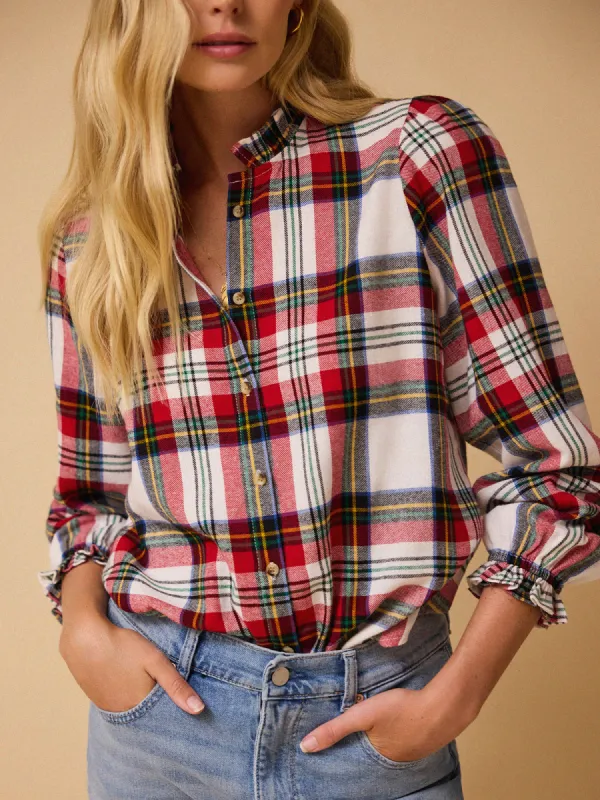 Imani Tartan Blouse – Red made by iris