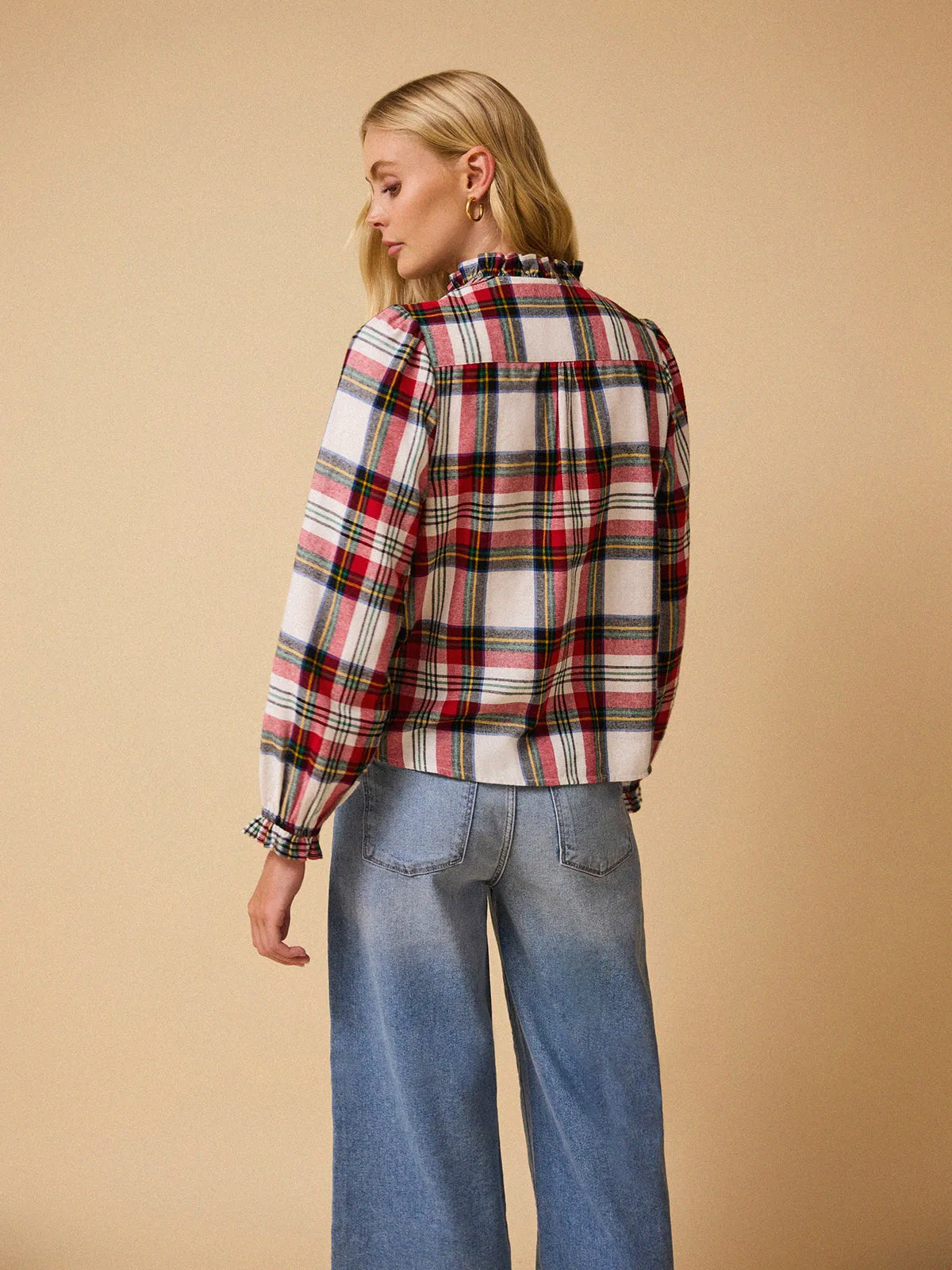 Imani Tartan Blouse – Red sold by iris product image thumbnail 3