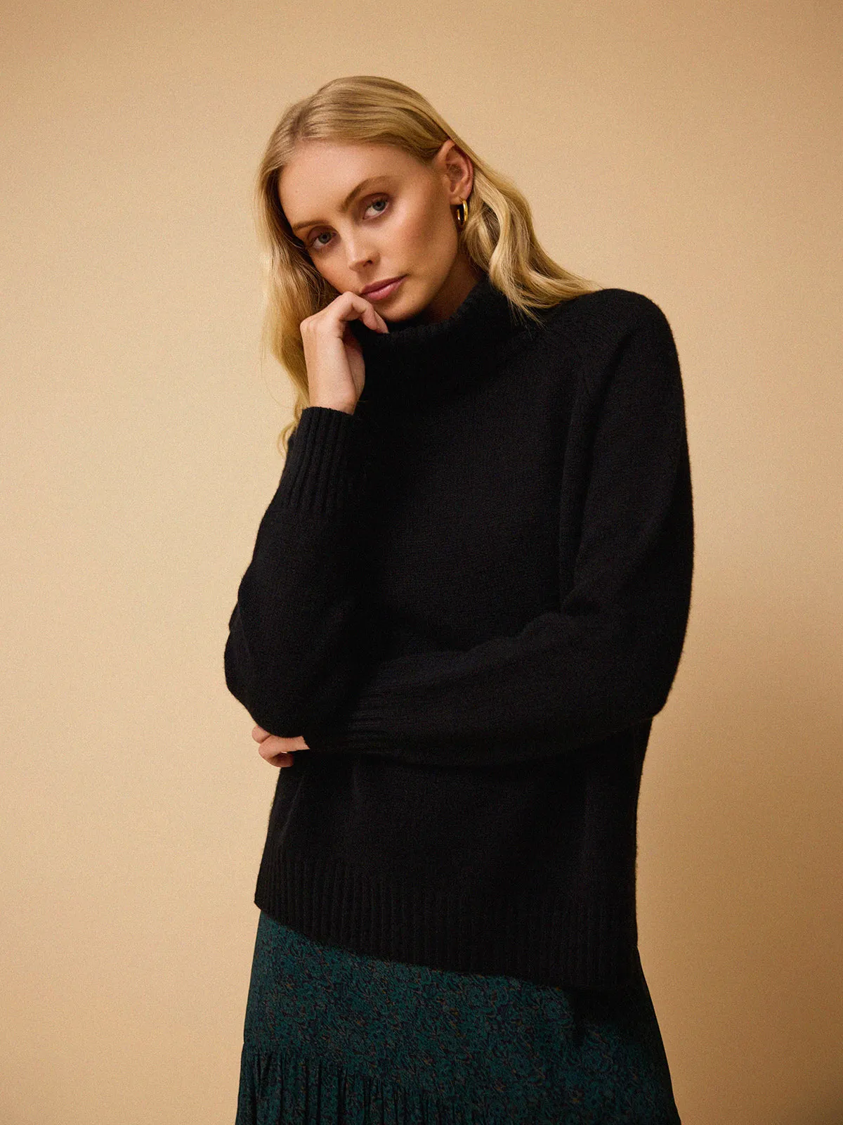 Ulla Roll Neck Jumper - Black sold by iris