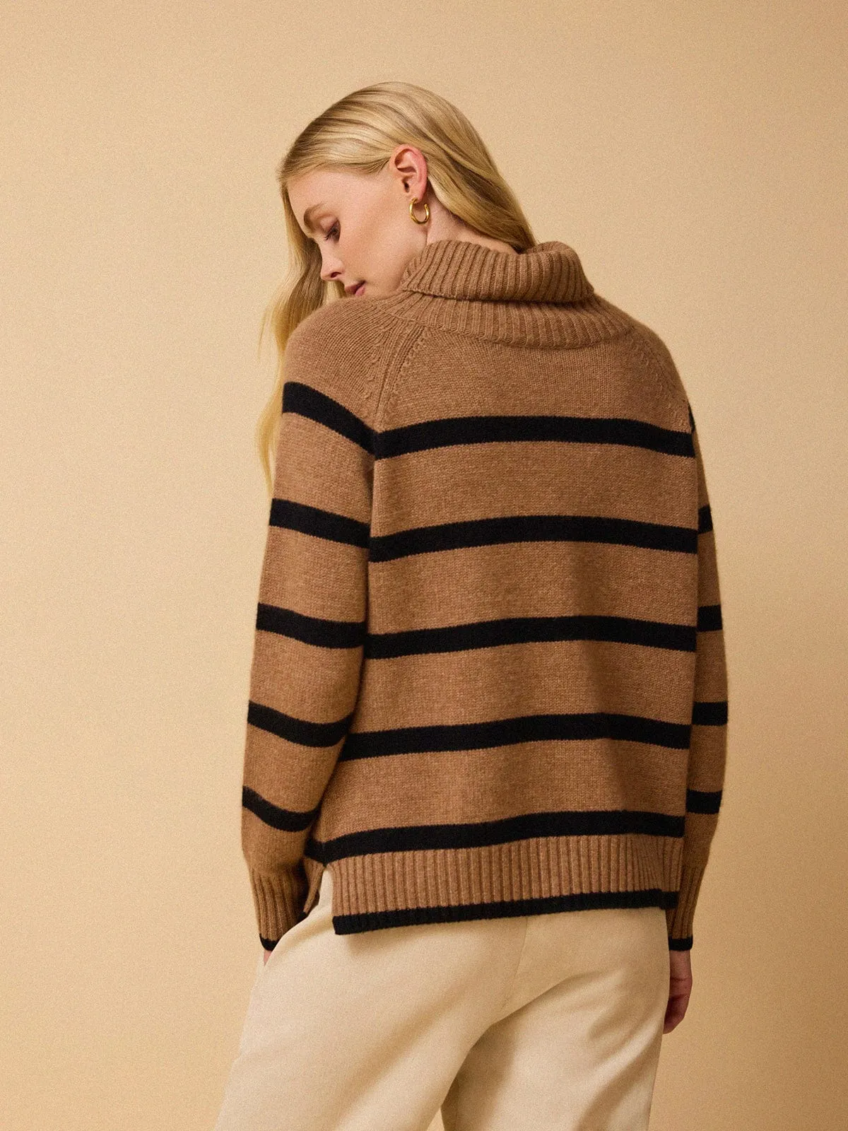 Ulla Stripe Roll Neck Jumper - Tawny and Black sold by iris product image thumbnail 3