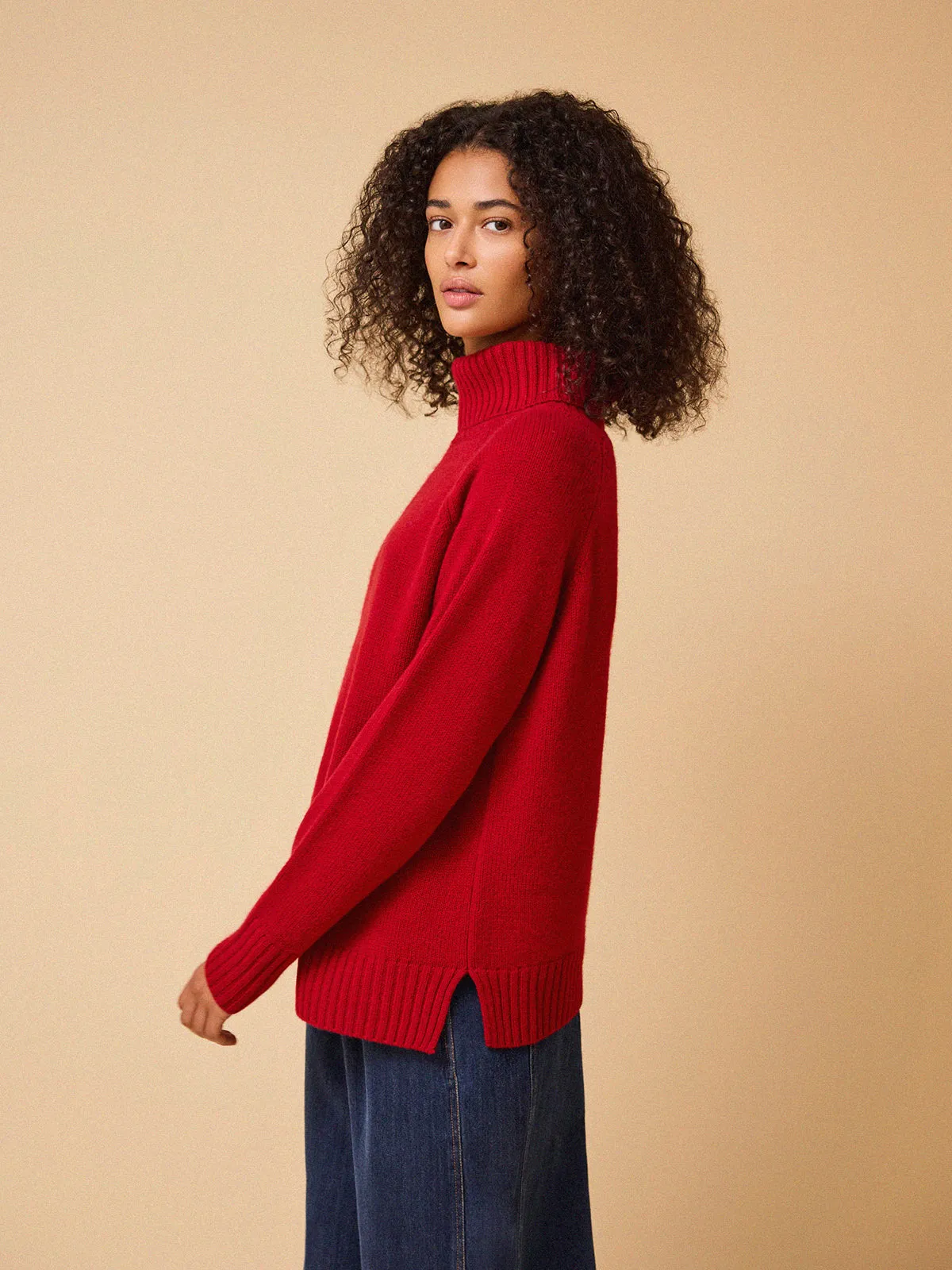 Ulla Roll Neck Jumper - Claret sold by iris product image thumbnail 3