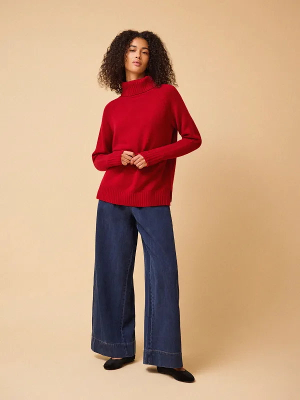Ulla Roll Neck Jumper - Claret sold by iris