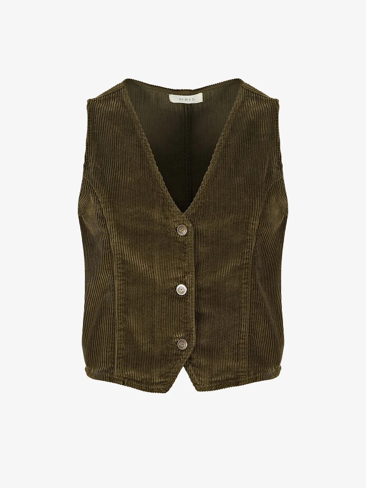 Raine Cord Waistcoat - Khaki sold by iris product image thumbnail 5