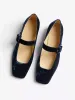 Low Mary Jane Velvet Shoe - Navy sold by iris