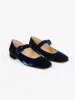 Low Mary Jane Velvet Shoe - Navy sold by iris
