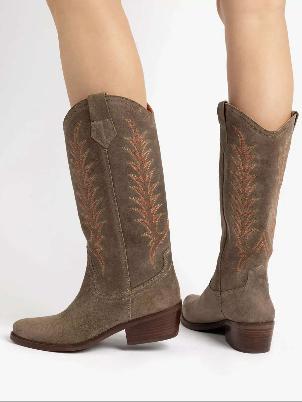 Goldie Embroidered Cowboy Boot - Taupe sold by iris product image thumbnail 2