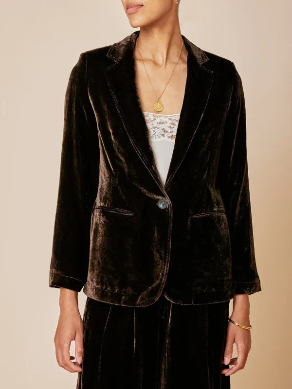 Vikelo Velvet Jacket – Brown made by iris